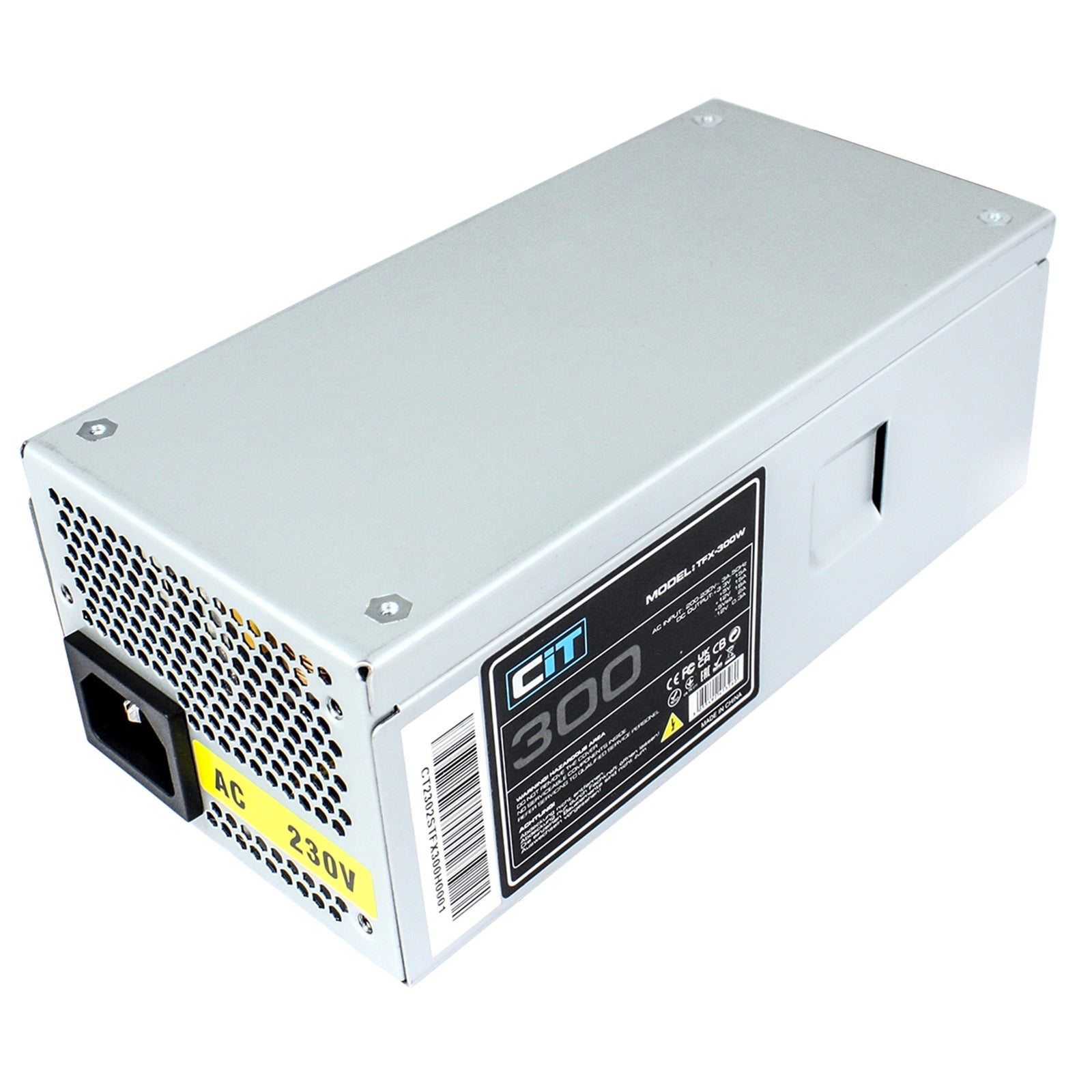CIT 300W TFX Power Supply - Silver, 80mm Low Noise Fan, TFX12V CIT 300W TFX Power Supply - Silver, 80mm Low Noise Fan, TFX12V